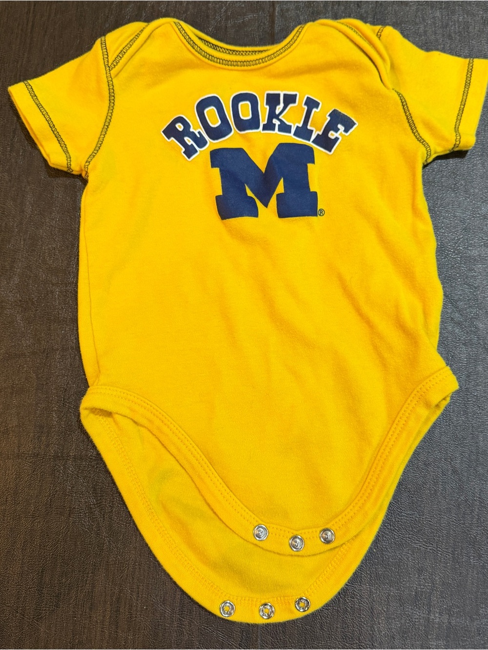 University of Michigan Yellow Baby One-Piece Bodysuit Sz 18M